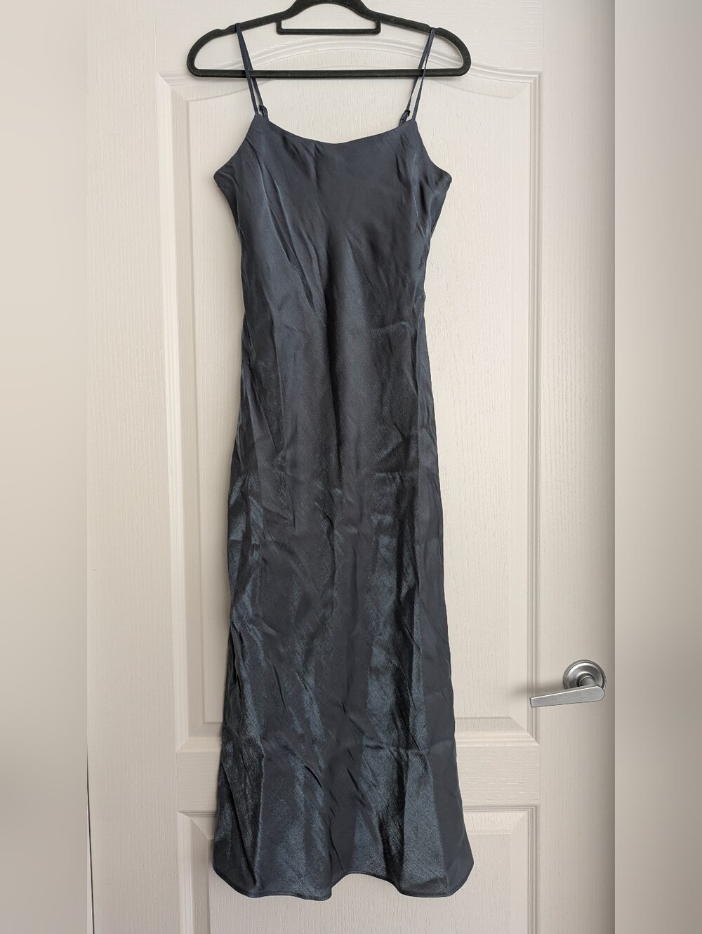 Joe Fresh Satin Slip Dress - Slate Gray/Blue